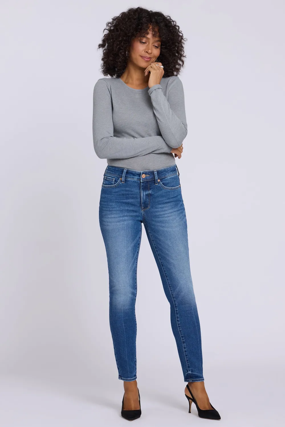 NYDJ Ami Skinny Jeans Anthurium blaue Skinny