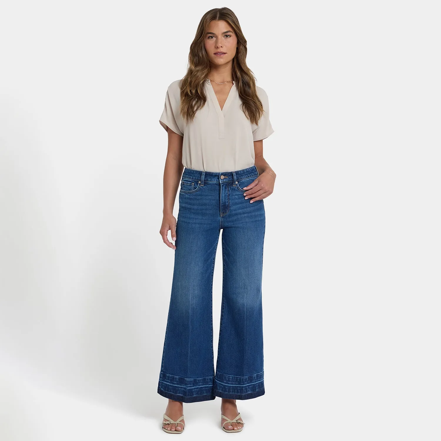 NYDJ Mia Palazzo Ankle Jeans Trail Lands Weit