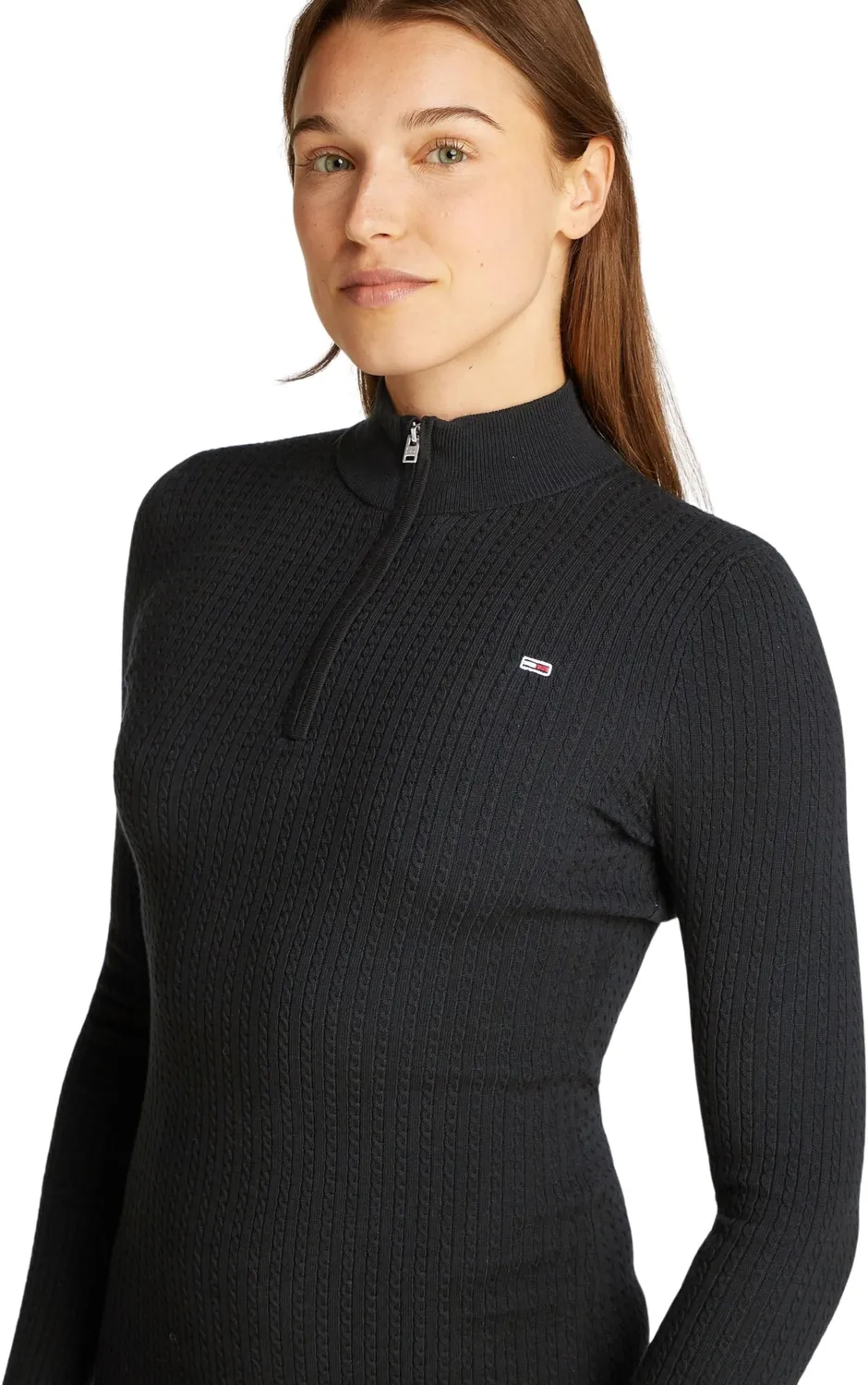 Tommy Jeans Pullover-Kleid 1/4 Zip Figurbetont S