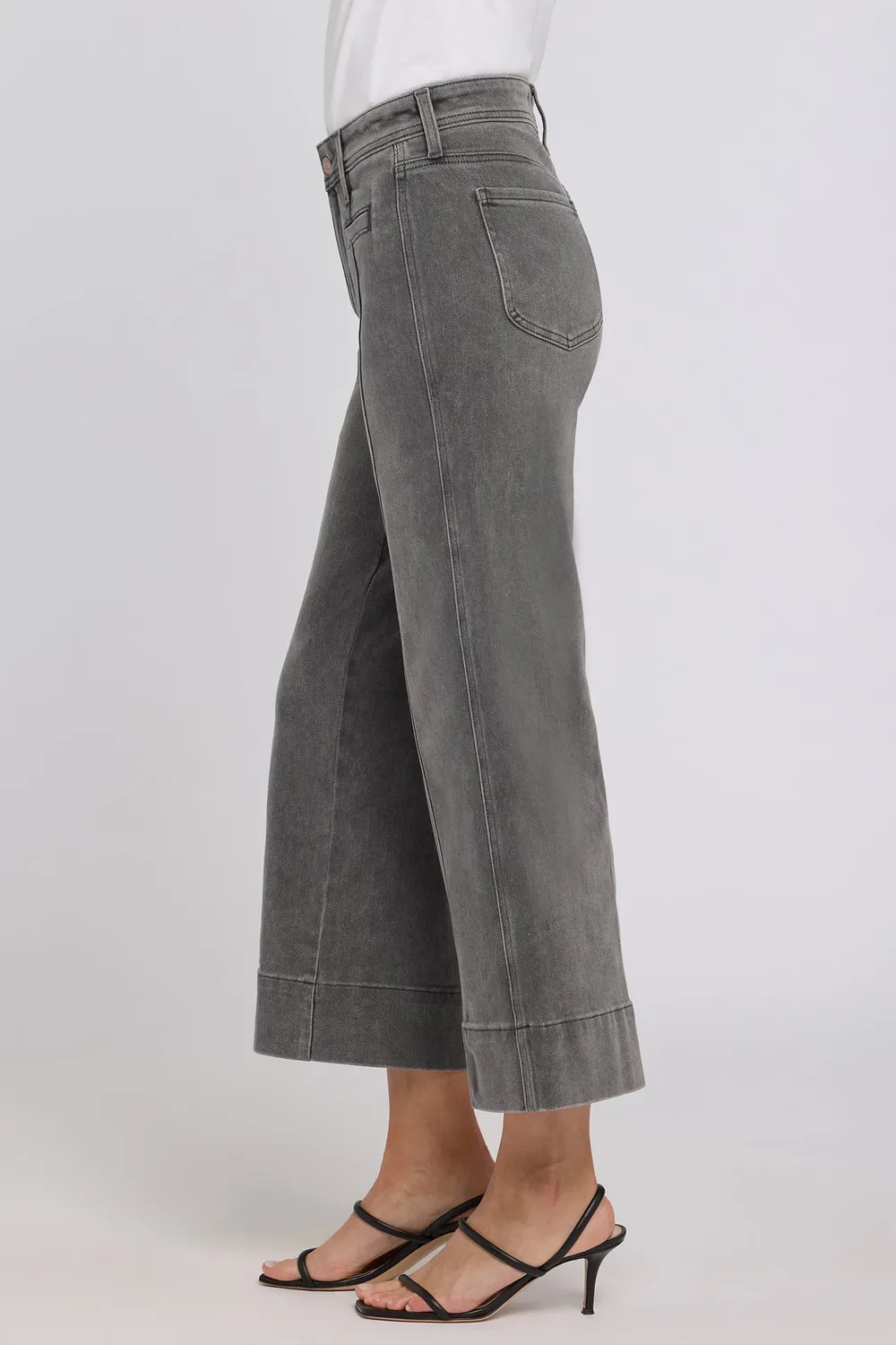 NYDJ Teresa Wide Leg Ankle Jeans Dusty Ash Grau