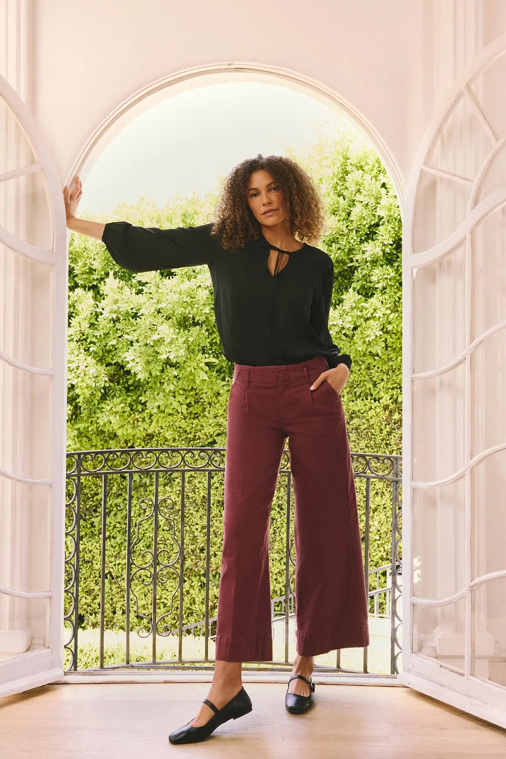 NYDJ Mona Wide Leg Trouser Jeans Sienna Red weit