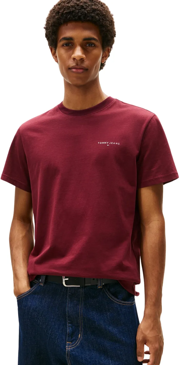 Tommy Jeans Slim T-Shirt Herren Schwarz Rundhals