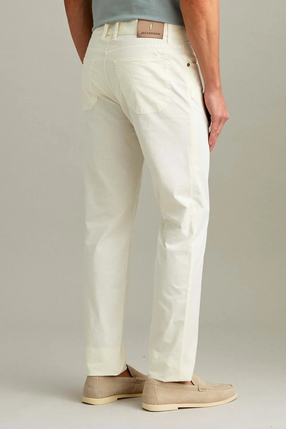 Jeckerson Jordan Slim Fit Herrenhose Weiss Gabardine