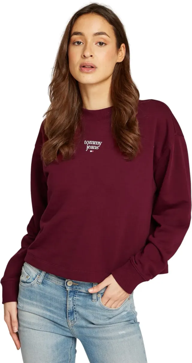 Tommy Jeans Essential Logo Crew Sweatshirt Damen Schwarz L
