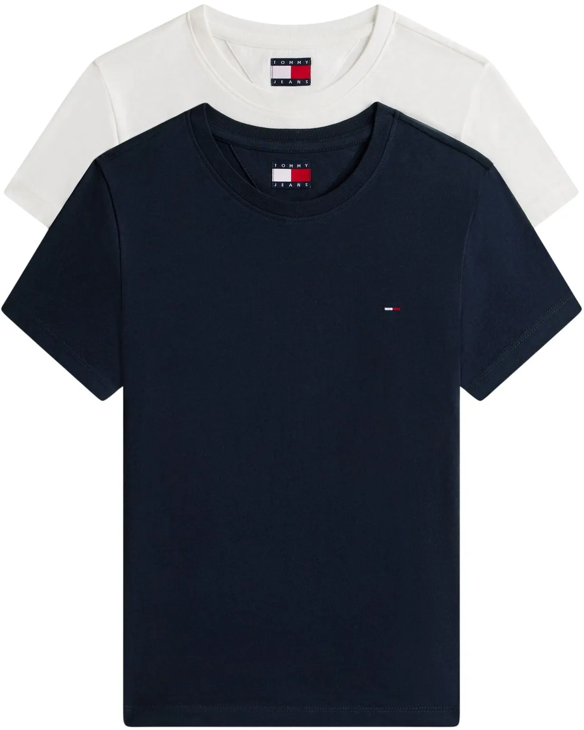 Tommy Jeans T-Shirts Damen 2er Pack Rundhals Ecru