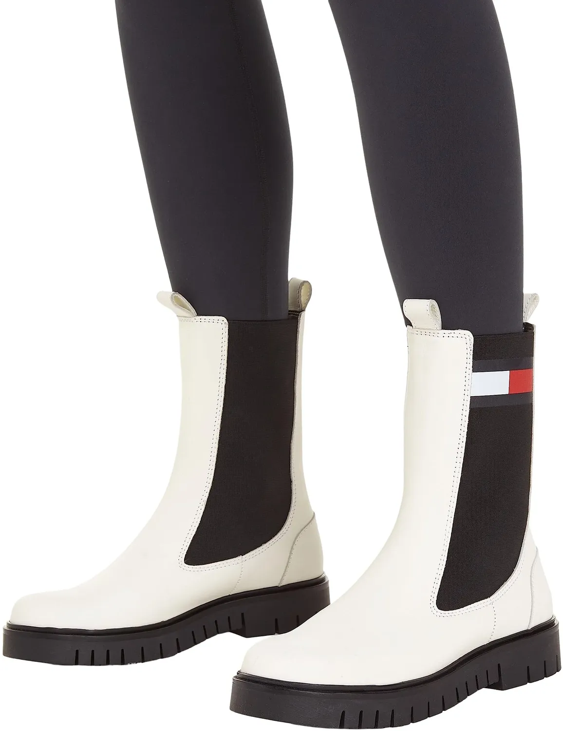 Tommy Jeans Mid Boot Stiefel Damen Leder Creme 37