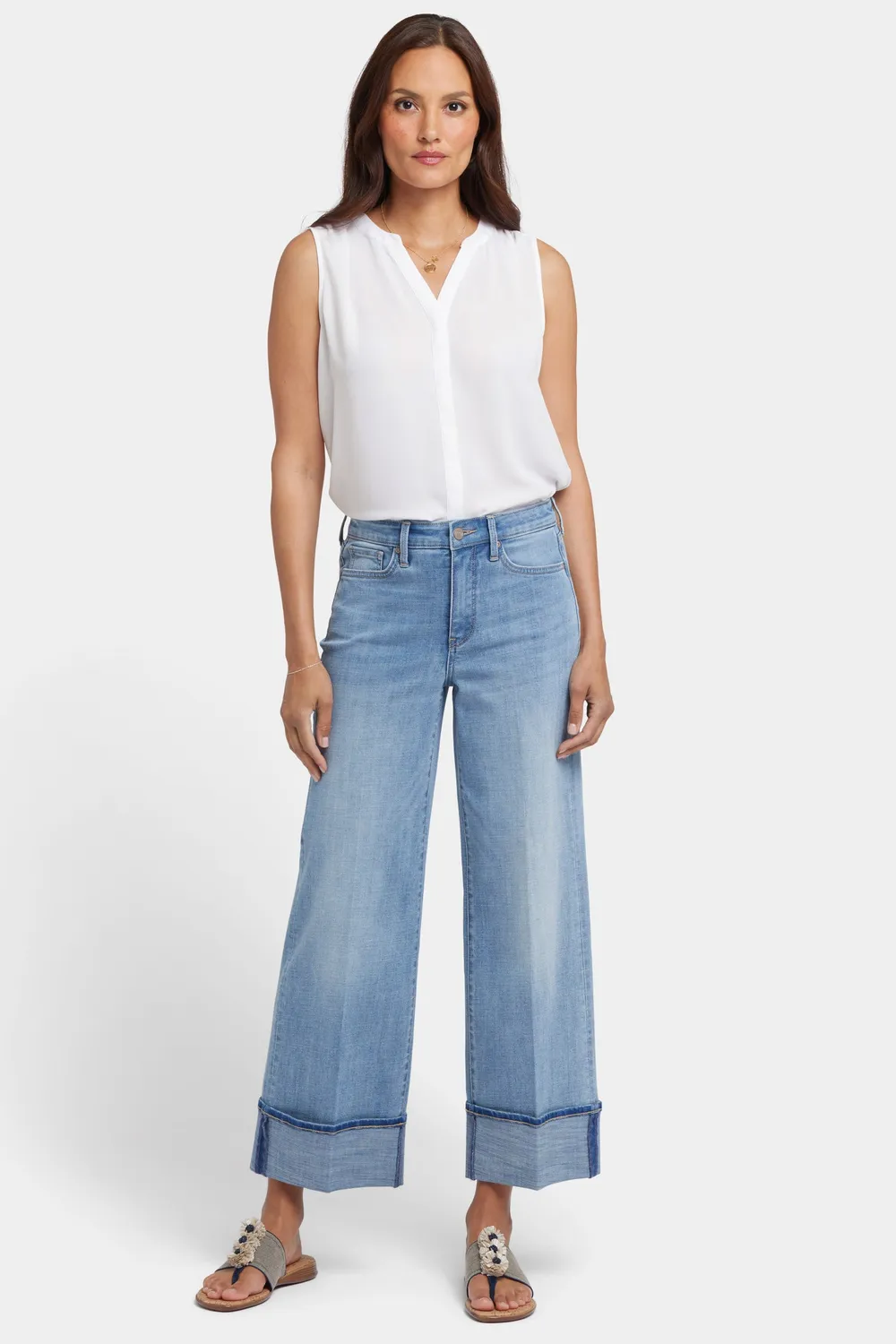 NYDJ Teresa Wide Leg Jeans Madison River blau