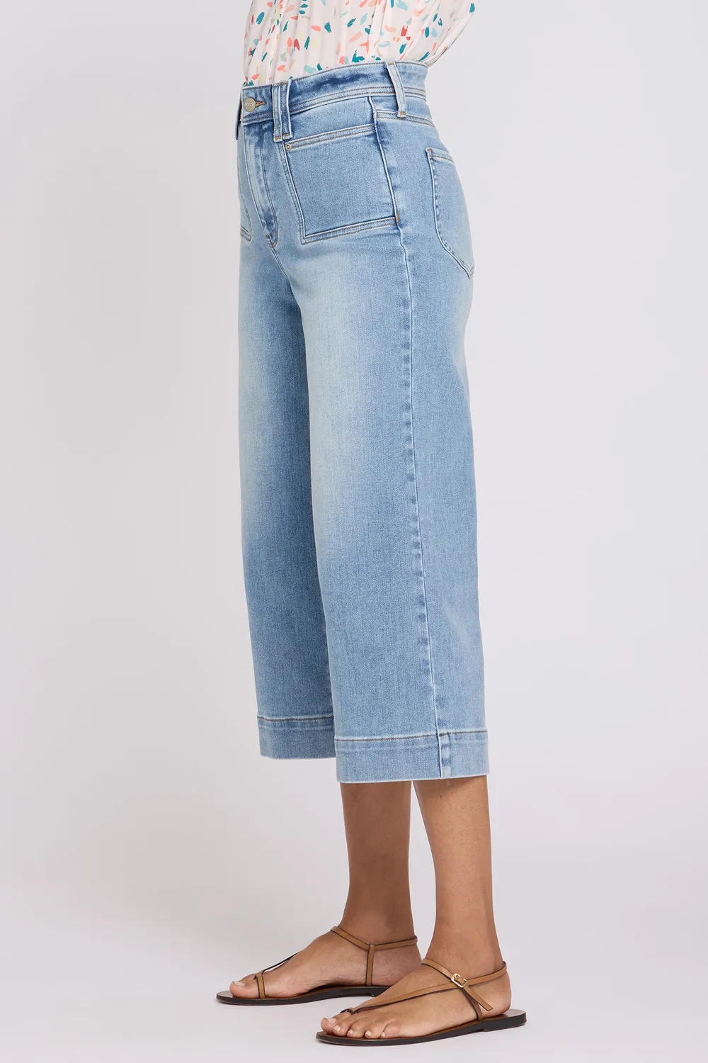NYDJ Brigitte Wide Leg Capri Jeans Mist Springs