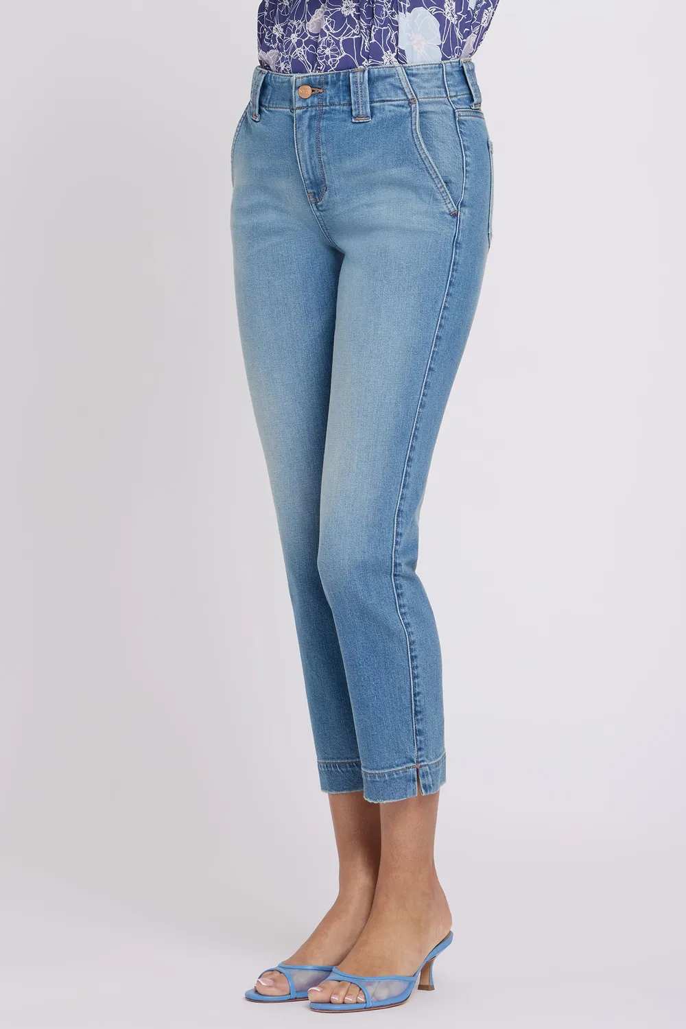 NYDJ Sheri Slim Straight Petite Jeans Port Sea