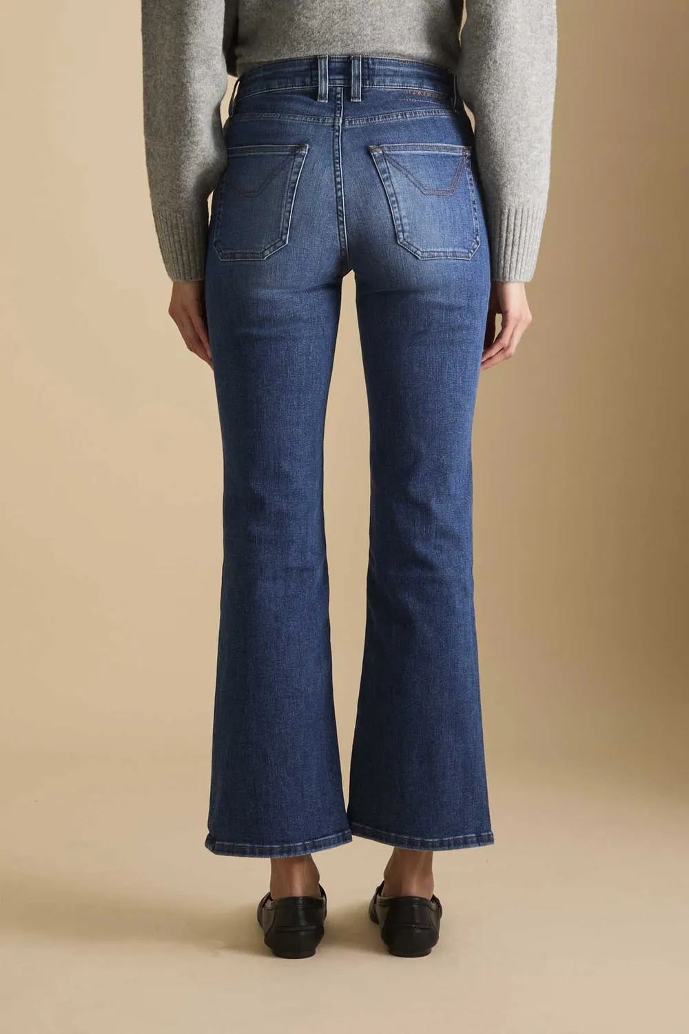 Jeckerson Janelle Flared Jeans Mittelblau Used Damen