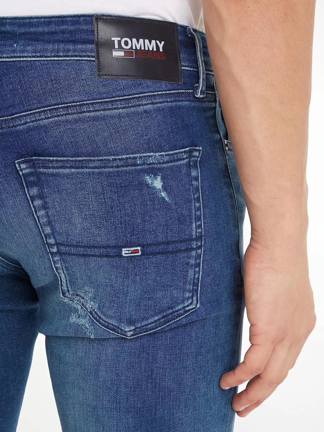 Tommy Jeans Herren Jeans Hose 32W/34L Blau Stretch Regular