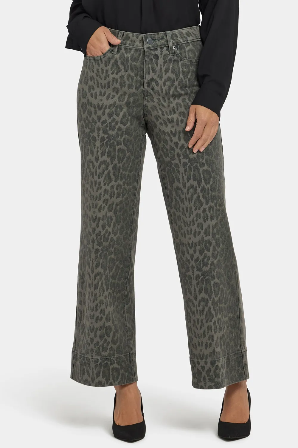 NYDJ Teresa Wide Leg Ankle Jeans Leo Grün