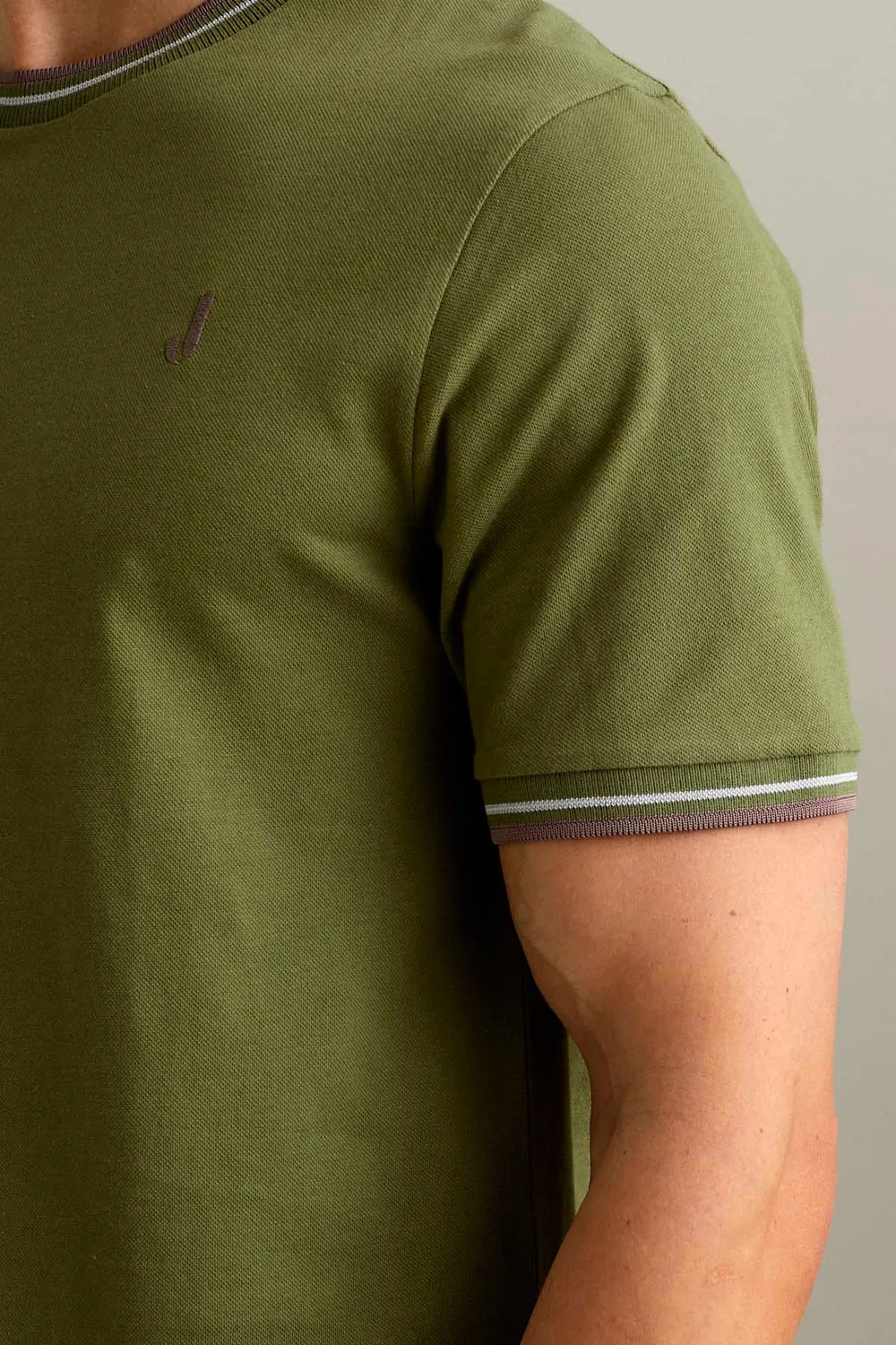Jeckerson Piquet T-Shirt Dunkelsalbei Baumwolle