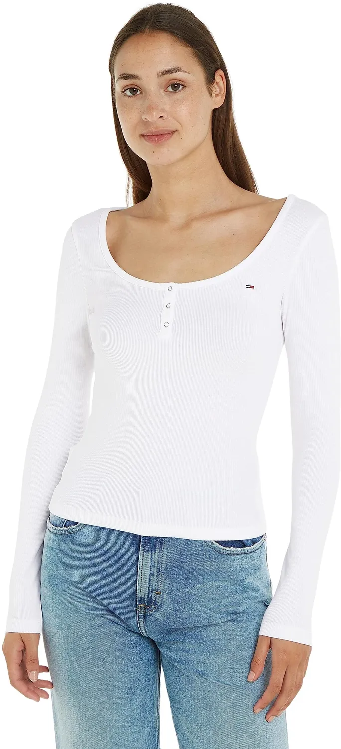 Tommy Jeans Slim Button Rib Strickpullover Ripp 1er