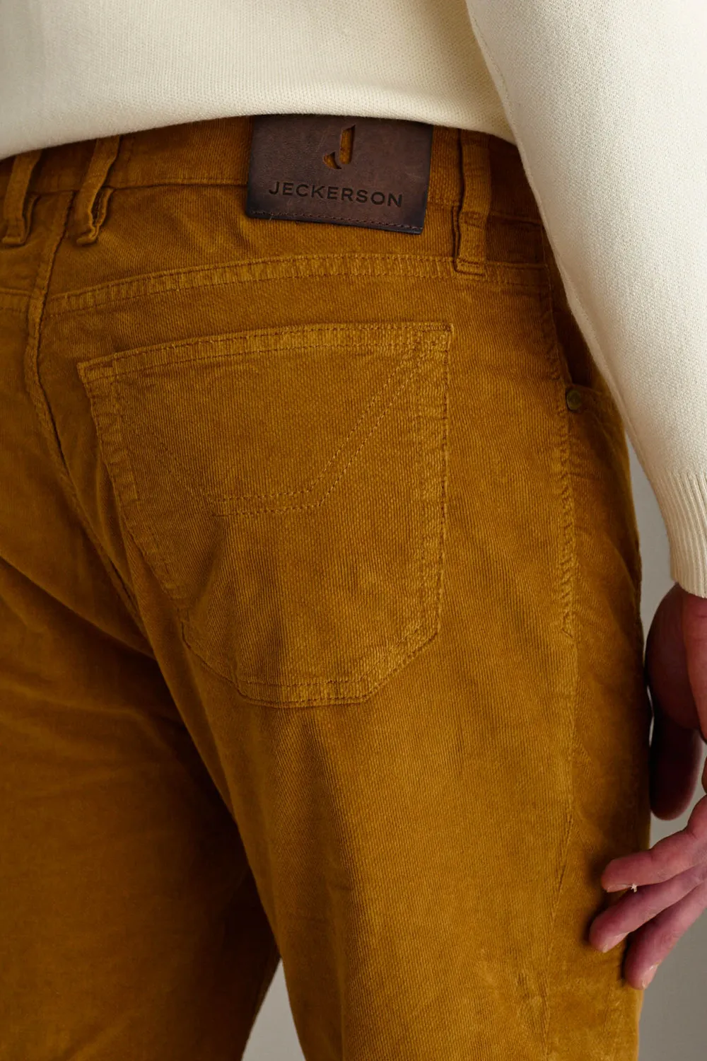 Jeckerson John Slim Fit Samthose zederngelb Stretch