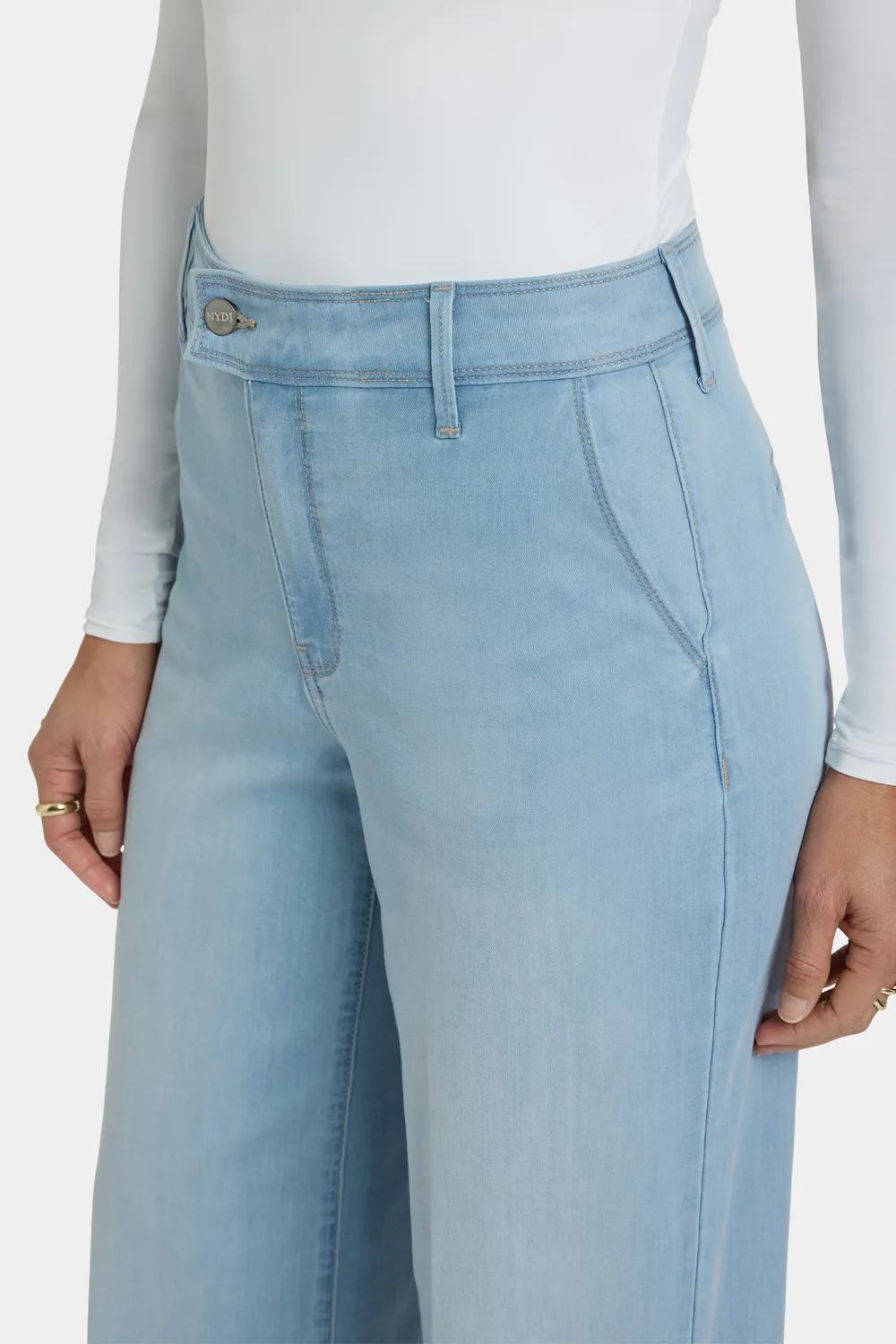 NYDJ Mona Wide Leg Trouser Jeans Oceanfront hellblau