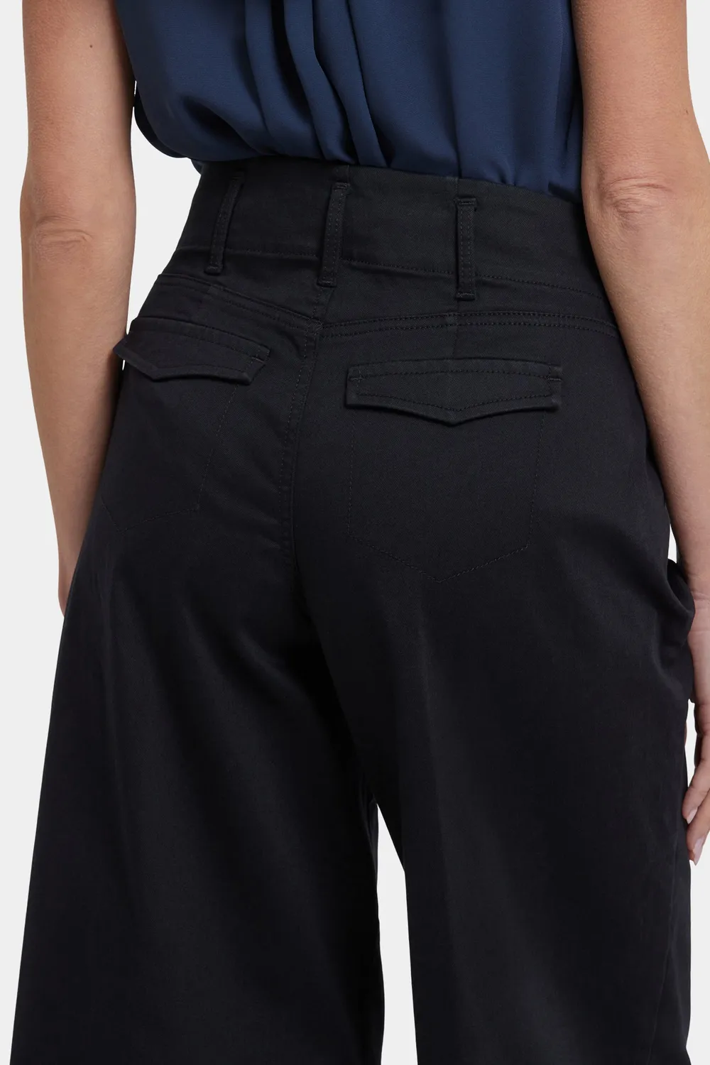 NYDJ Mona Wide Leg Trouser Jeans Schwarz 30er Länge