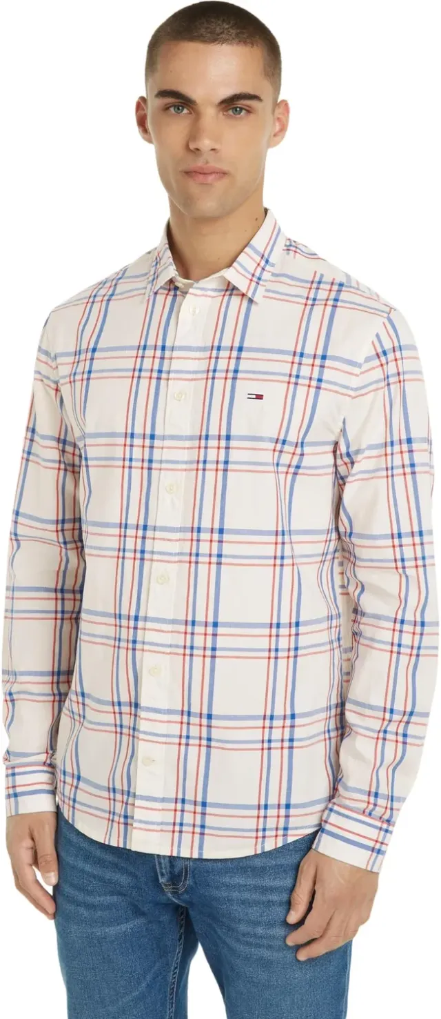 Tommy Jeans Herren Freizeithemd S White Check Karo