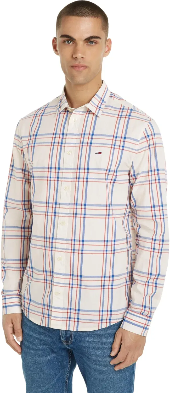 Tommy Jeans Herren Freizeithemd S White Check Karo