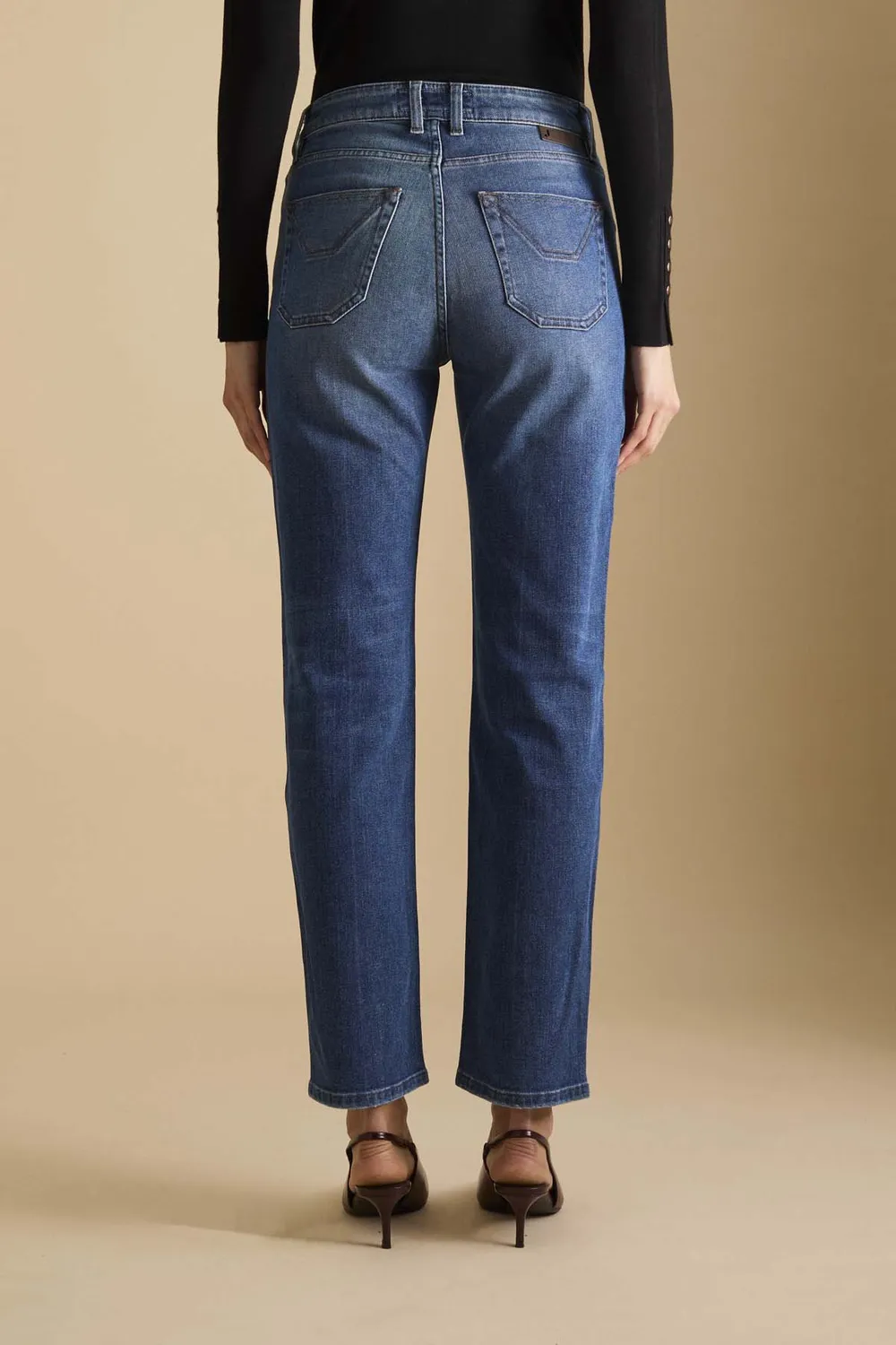 Jeckerson Jane Straight Fit Damenjeans mittelblau Denim