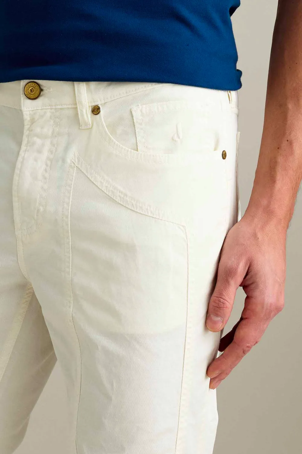 Jeckerson John Toppa Chino Slim schneeweiß Leinenmix