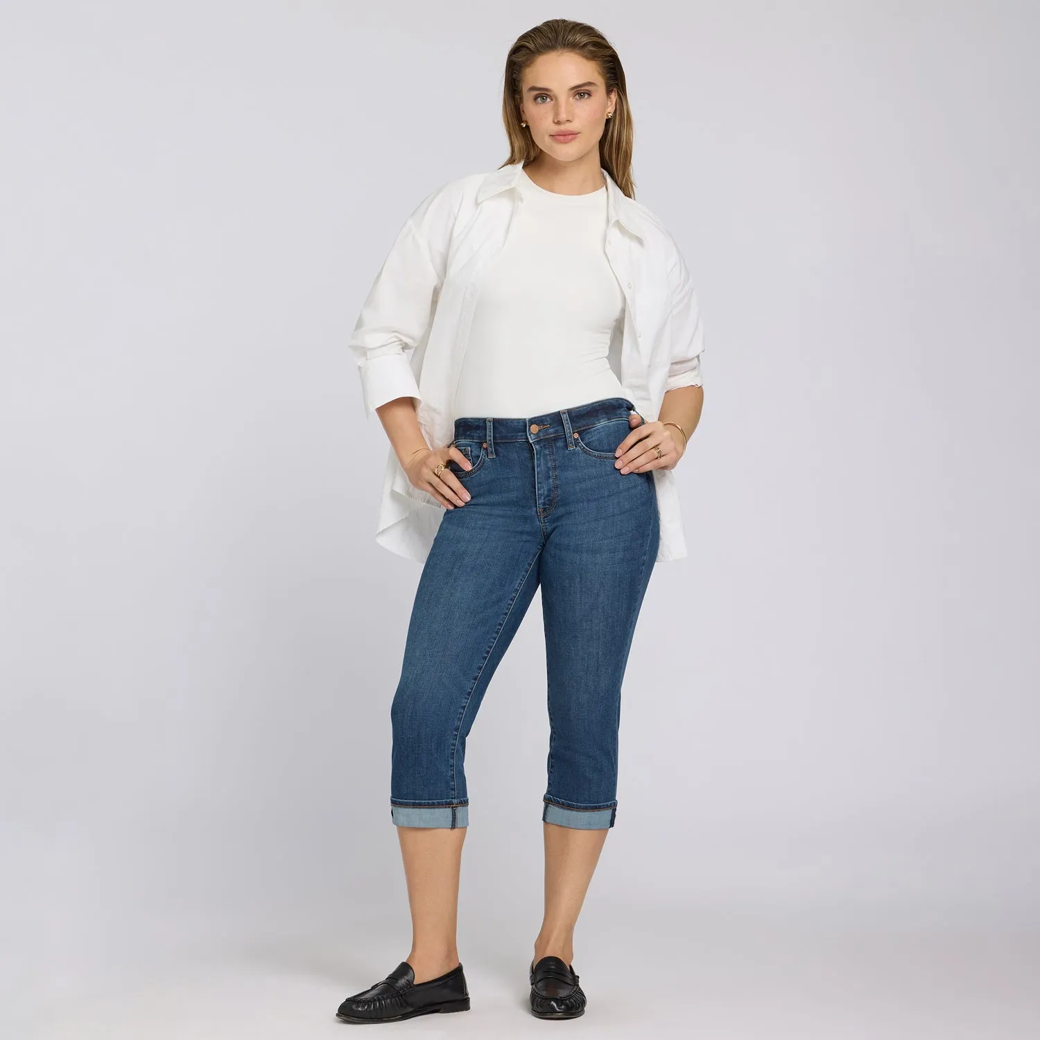 NYDJ Marilyn Straight Crop Jeans Sunset Villa kühlender Denim