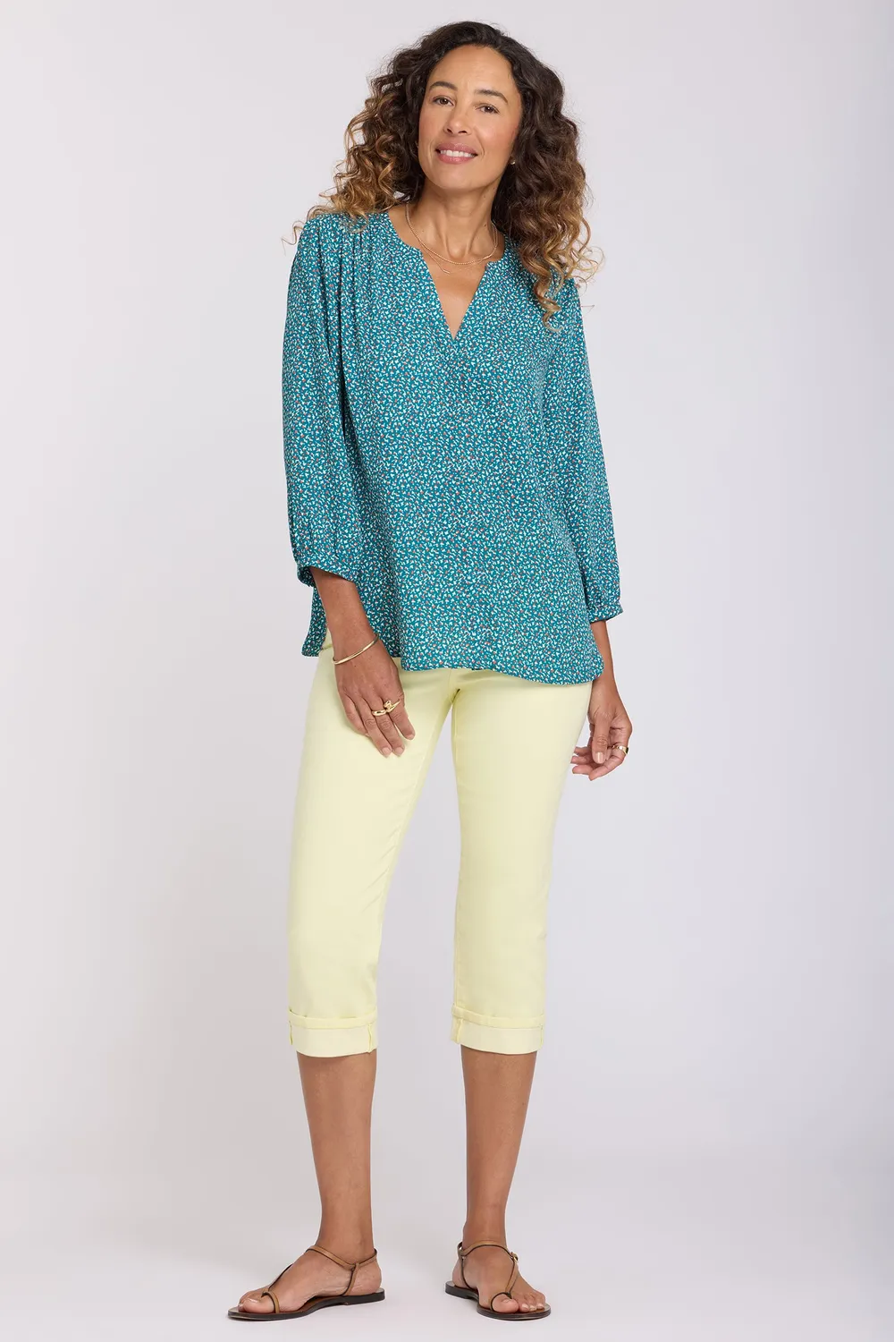 NYDJ Pintuck Bluse Darcy Ditsy 3/4-Arm