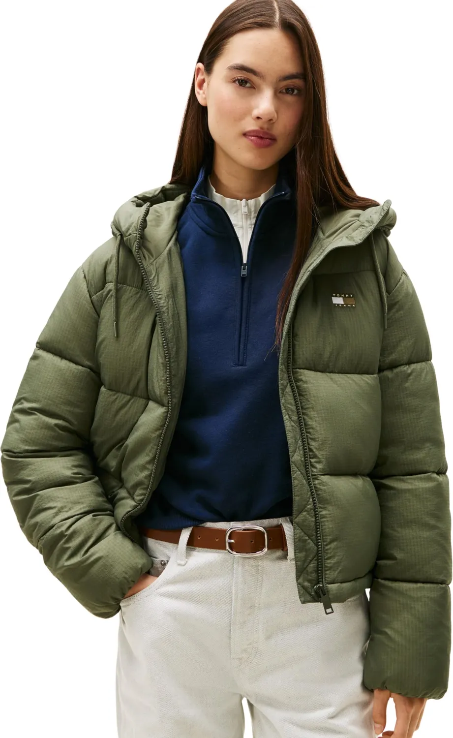 Tommy Jeans Pufferjacke Damen mit Kapuze Winter gesteppt