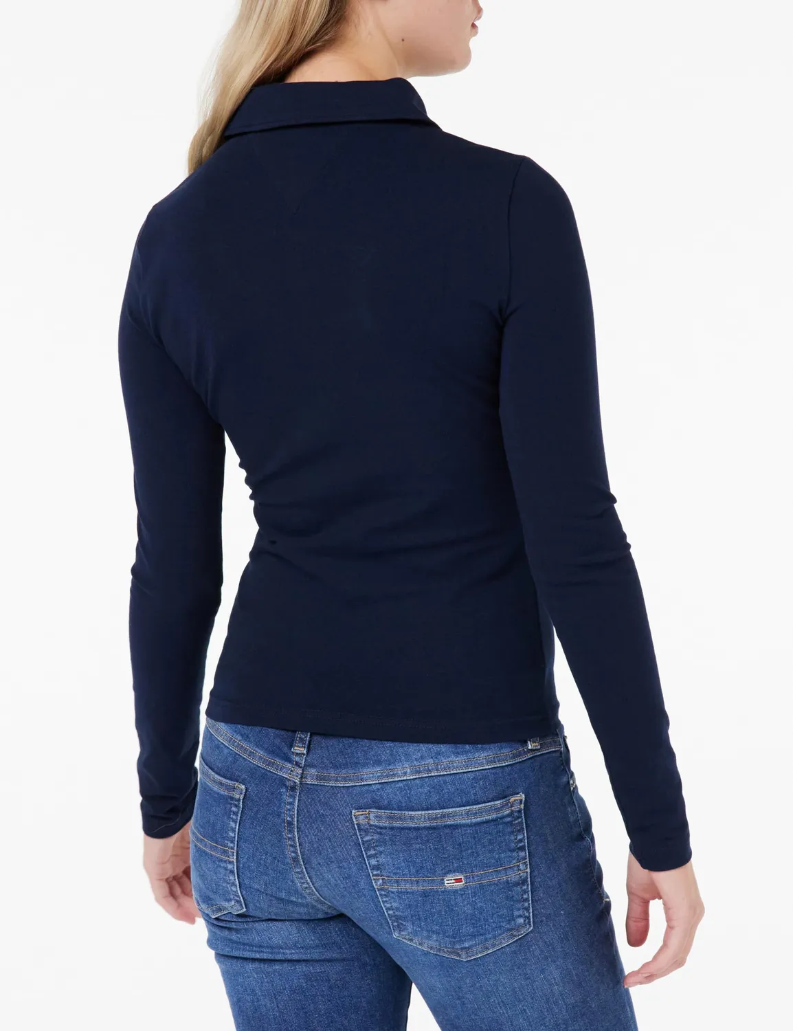Tommy Jeans TJW Slim Essential DW0DW17221 Damen Polo S Langarm