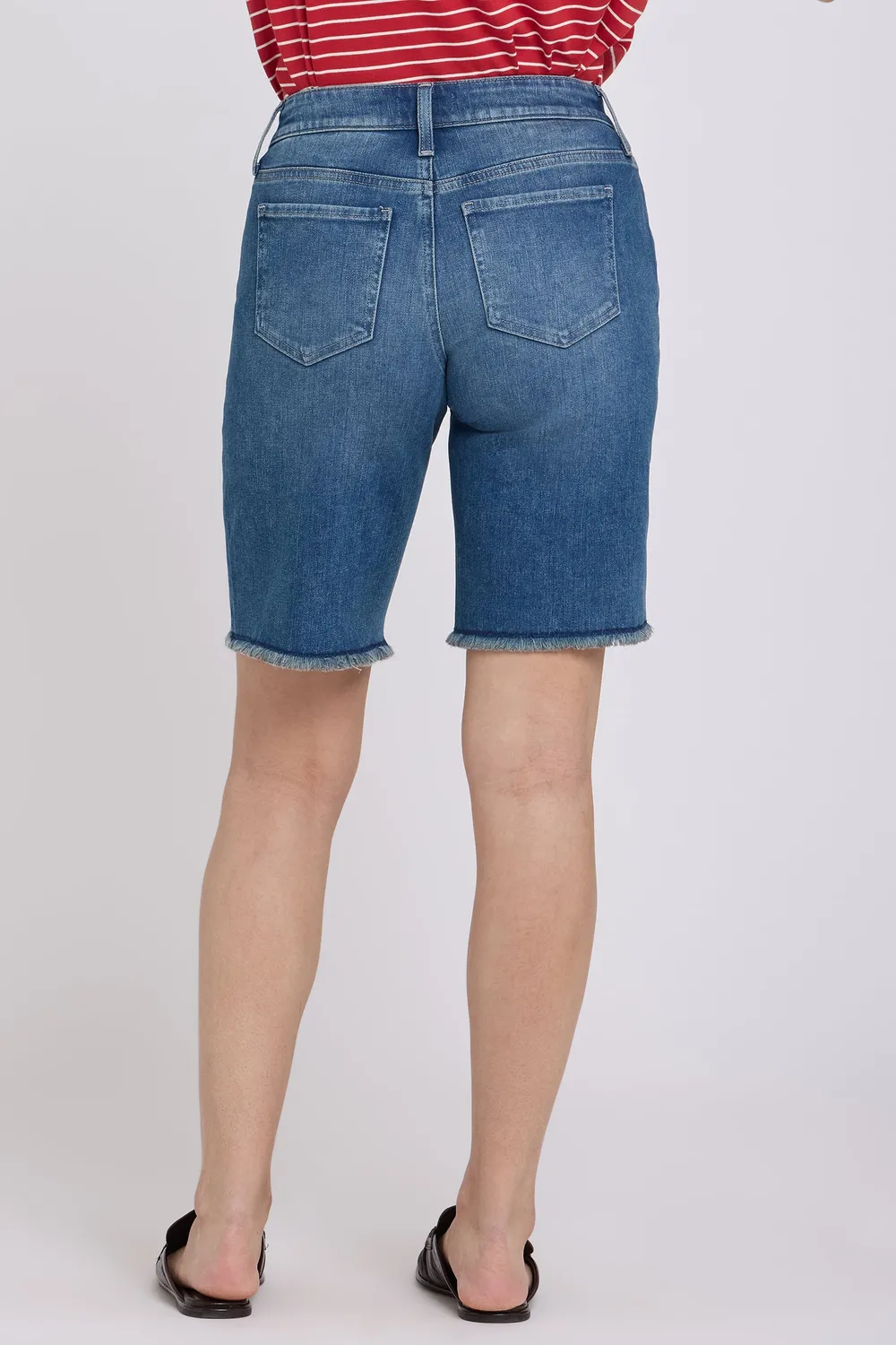 NYDJ Boyfriend Denim Shorts Breezy Palms Blau