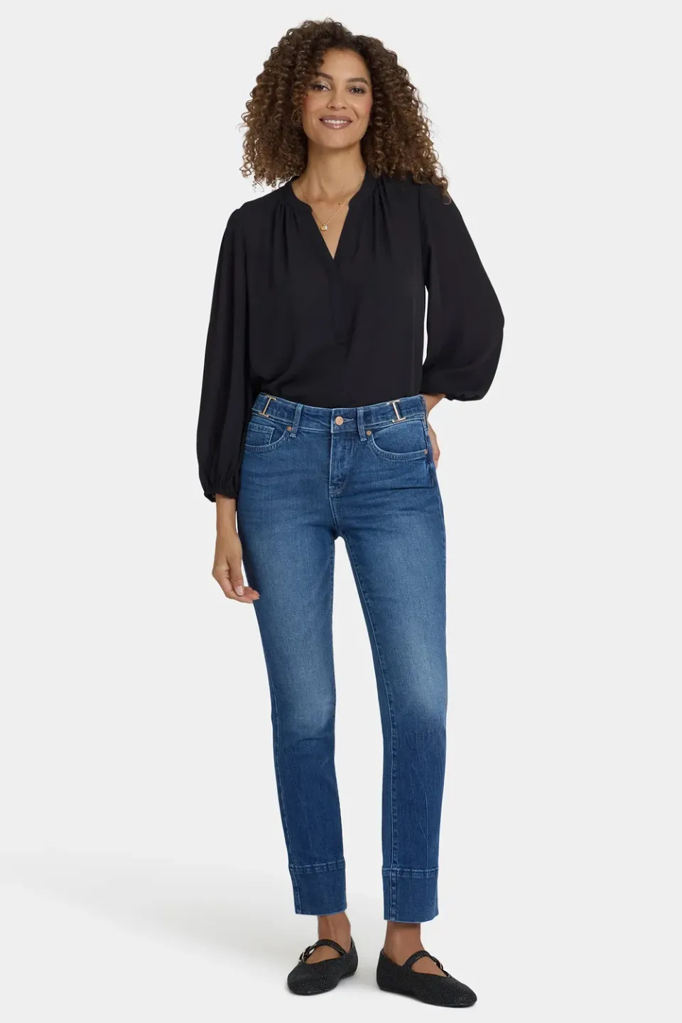 NYDJ Sheri Slim Jeans Petite Cool Marine blau
