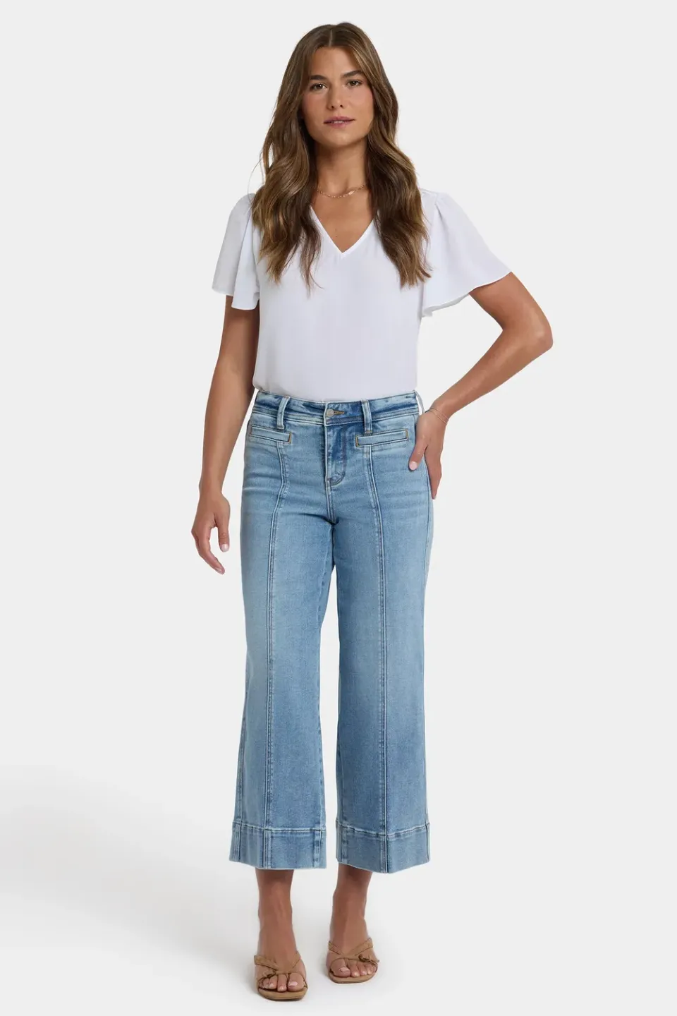 NYDJ Teresa Wide Leg Ankle Jeans Mist Springs Petite