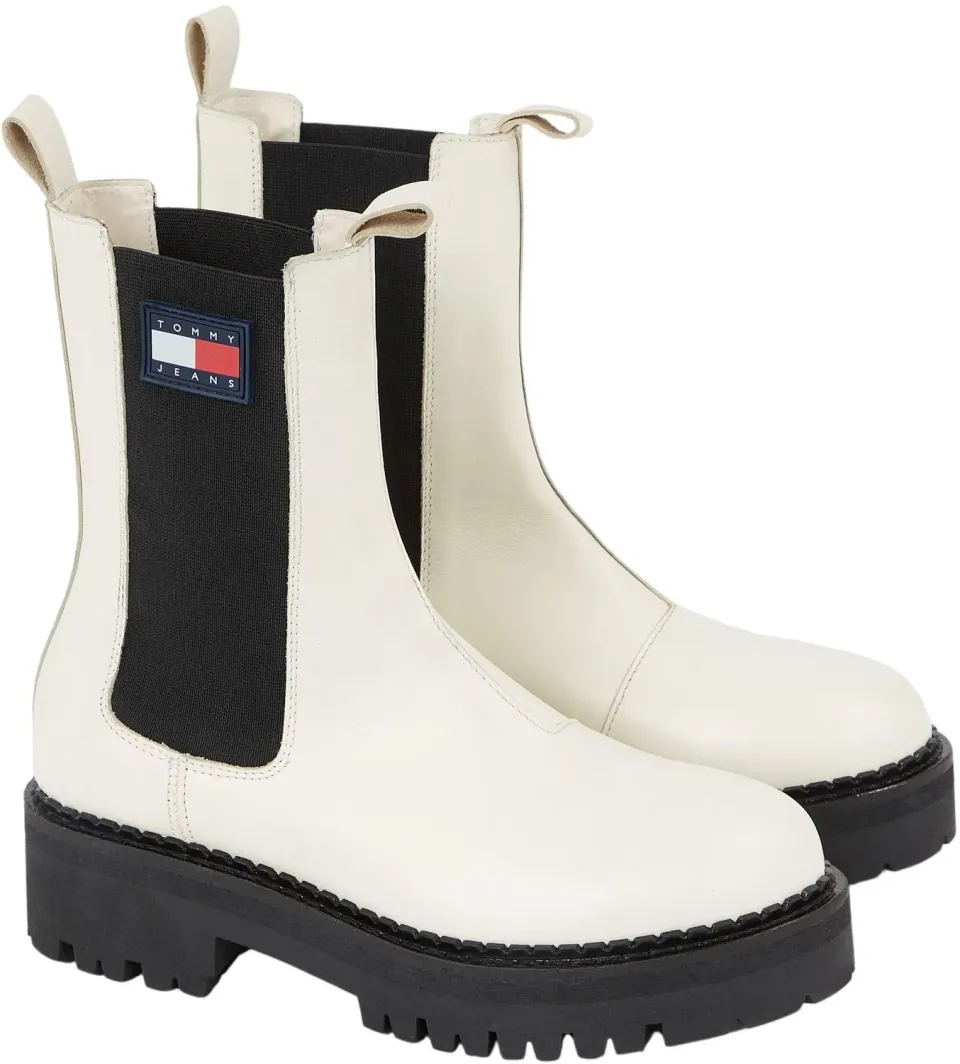 Tommy Jeans TJW Urban Chelsea EN0EN02298 Stiefel Damen Weiß mittelhoch