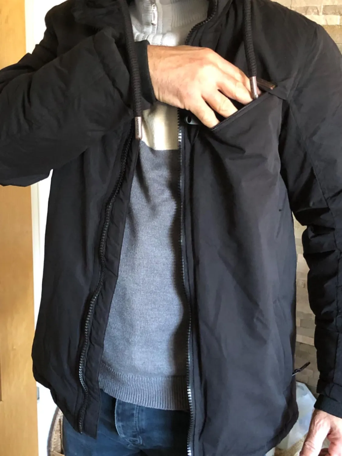Alessandro Salvarini AS-331 Winterjacke Herren Olive mit Teddyfell