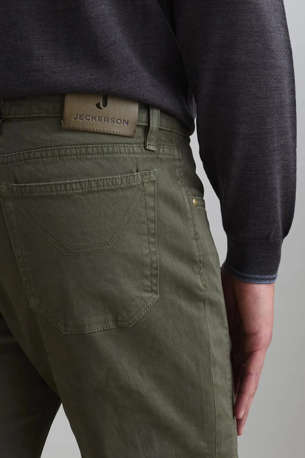 Jeckerson John Hose Slim Fit militärgrün Gabardine