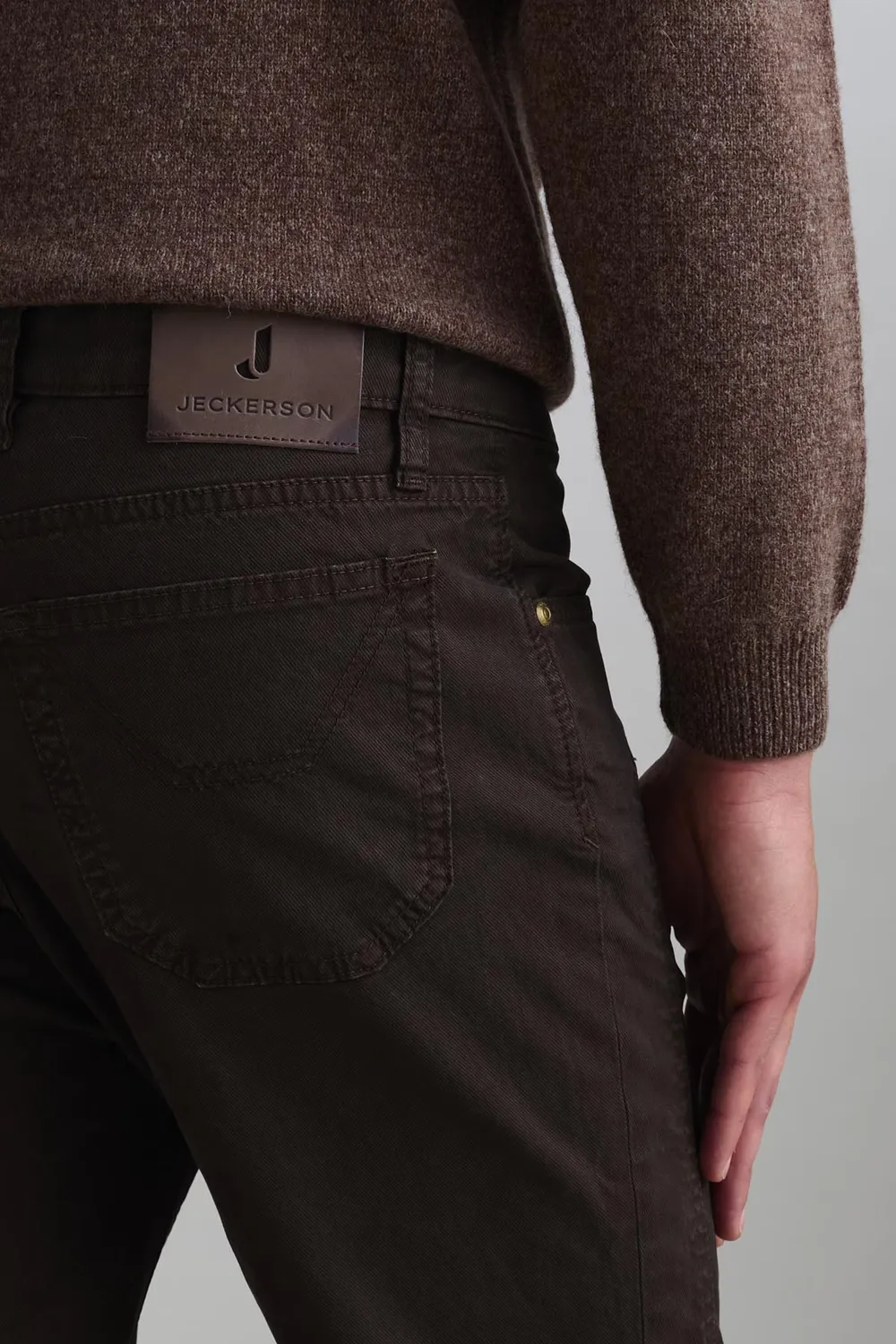 Jeckerson John Toppa Hose Slim Fit dunkelbraun Twill