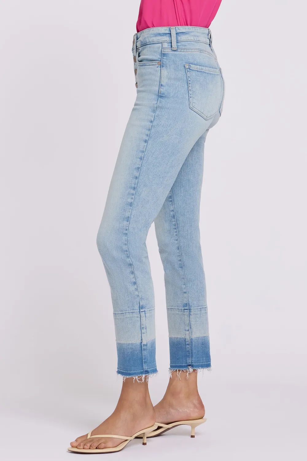 NYDJ Sheri Slim Straight Ankle Jeans Oasis Sand