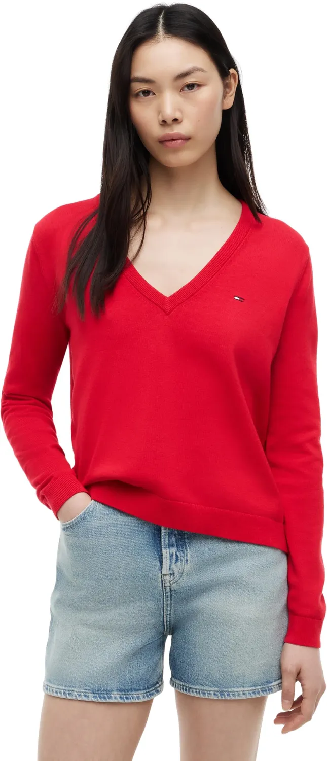 Tommy Jeans Essential V-Pullover Damen leicht